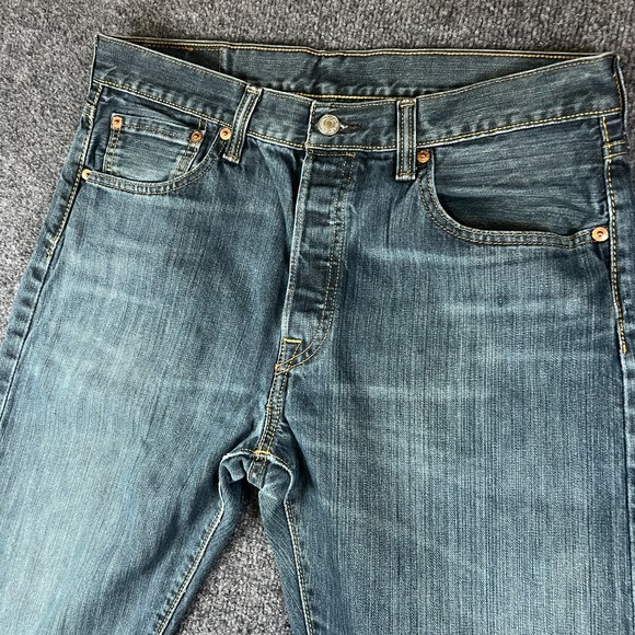 Levi's Other - Levi's 501 Original Fit Jeans Mens 34x29.5 Blue Denim Straight Leg‎ Button Fly
